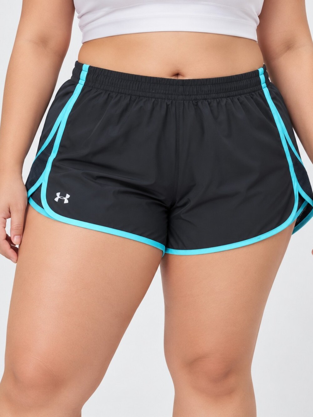 Under Armour Black Women's Athletic Shorts with Teal Trim